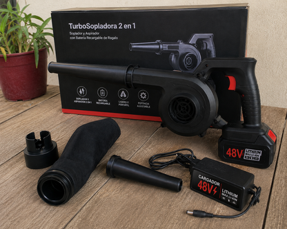 TurboSopladora 2 en 1 – Soplador y Aspirador con Batería Recargable de Ragalo